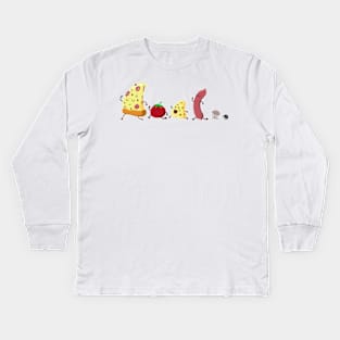 Pizza Ingredients Kids Long Sleeve T-Shirt